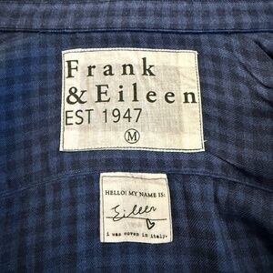 Frank & Eileen Relaxed Button Up Shirt, size Medium, Blue Gingham
